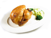Pollo asado al horno con verduras