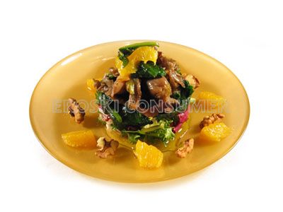 Ensalada tibia de espinacas y setas