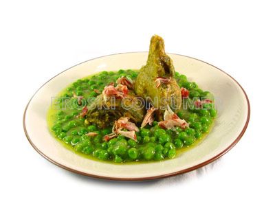 Alcachofas con guisantes
