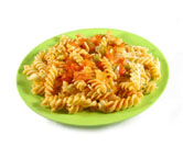 Fusilli con salsa de pimiento