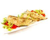 Truchas asadas con pimientas variadas